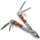 Large nine function stainless steel multi tool with mahogany inl