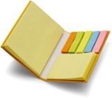 Card case with approximately one hundred self-adhesive memo pape