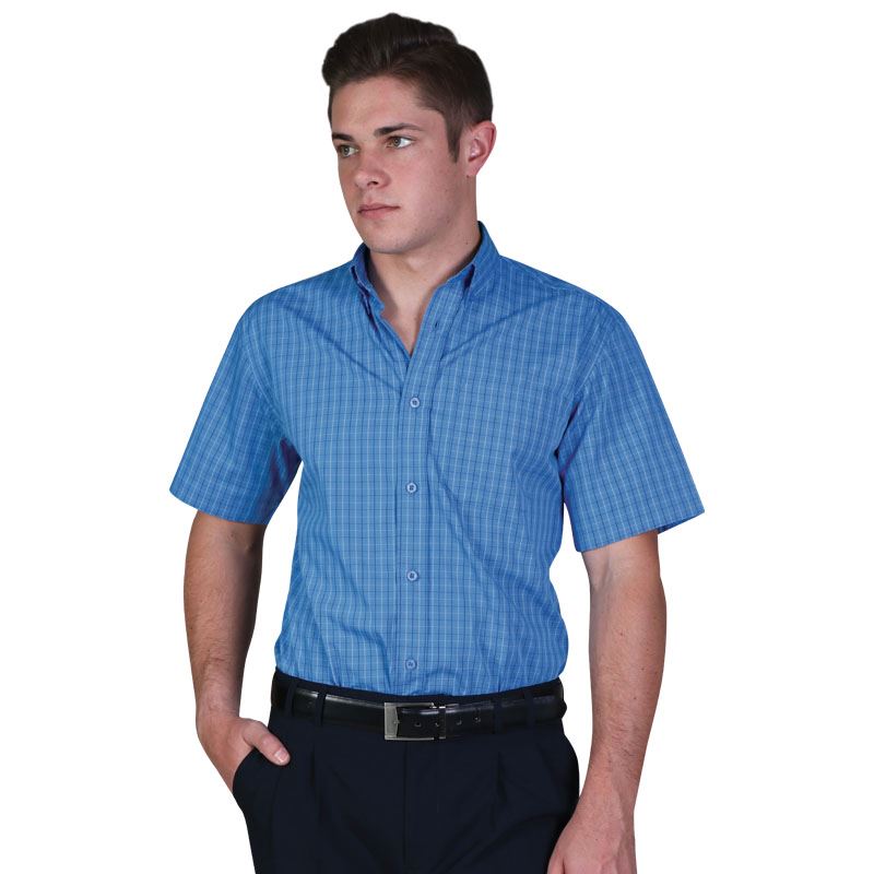 Cameron Shirt Short Sleeve - Check 3 - Avail in: Sky, Charcoal