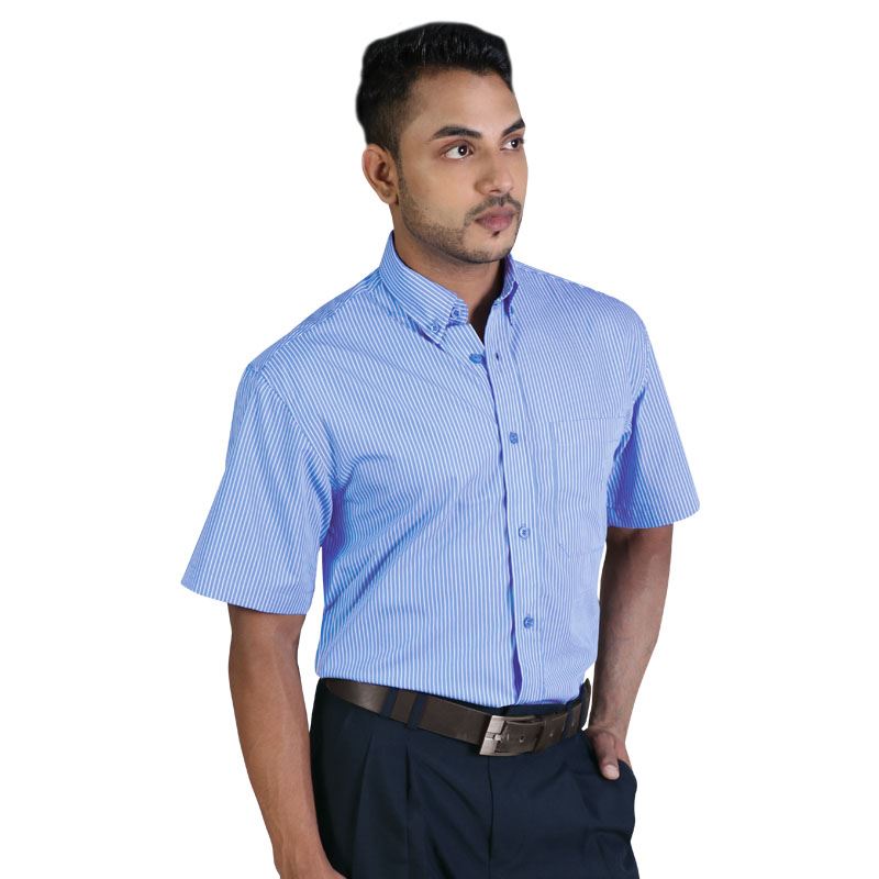 Cameron Shirt Short Sleeve - Stripe 5 - Avail in: Sky, Stone