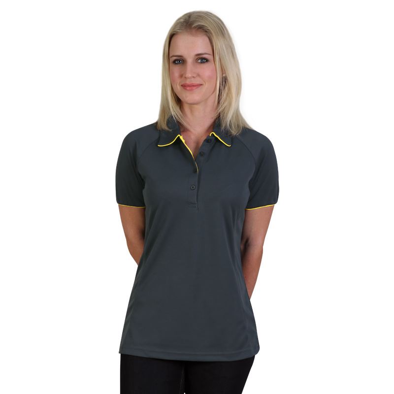 Ladies Legend Polo - Avail in: Graphite/Yellow, Black/Orange