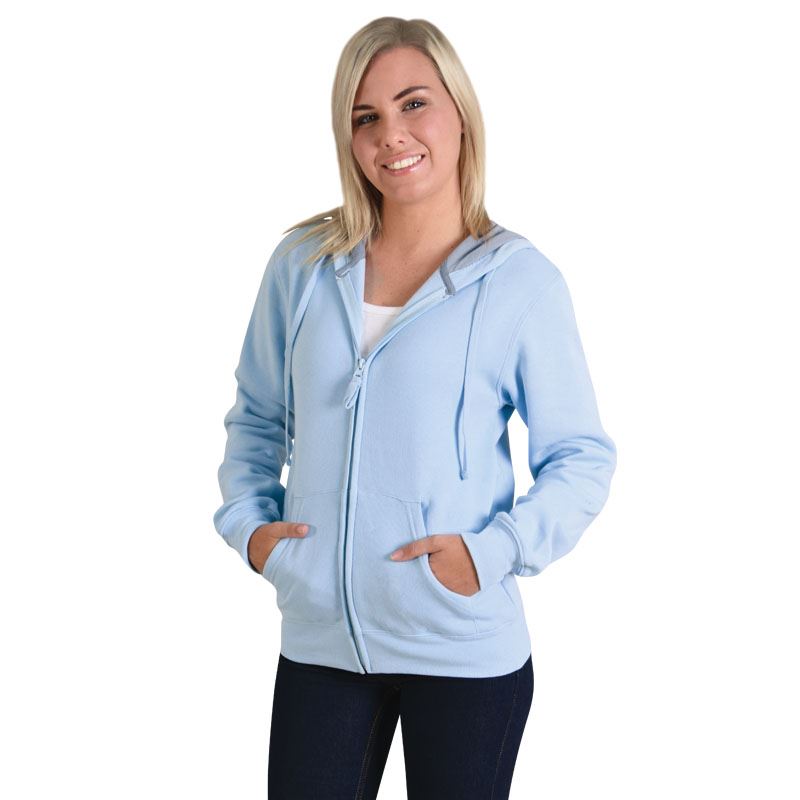 Ladies Fleece Hoodie - Avail in: Pink/Grey, Black/Grey, Sky/Grey