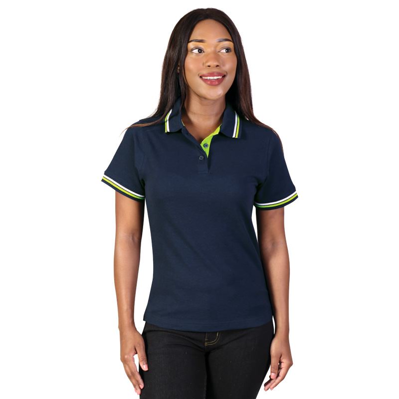 Ladies Raised Ridge Polo - Avail in: Lime/Navy/White, Navy/Lime/