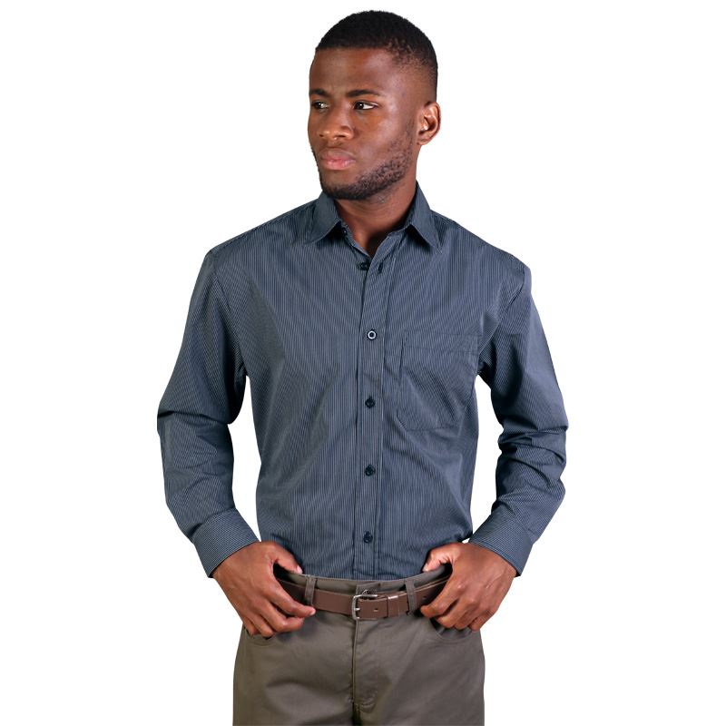 Matthew Shirt Long Sleeve - Stripe 4 - Avail in: Deep Red, Navy