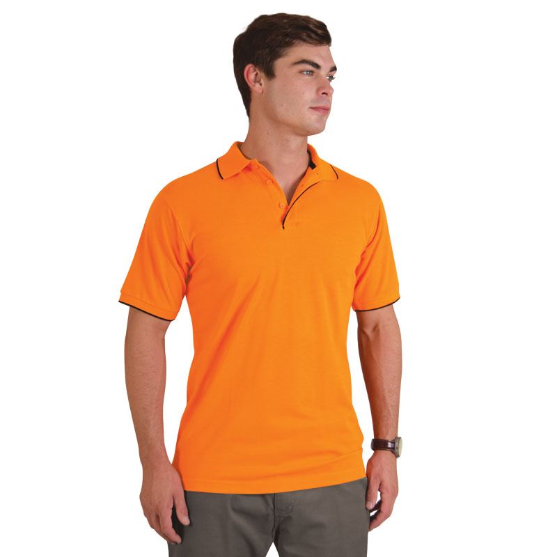 Contrast Trim Pique Knit Polo  - Avail in: White/Navy, Red/Black