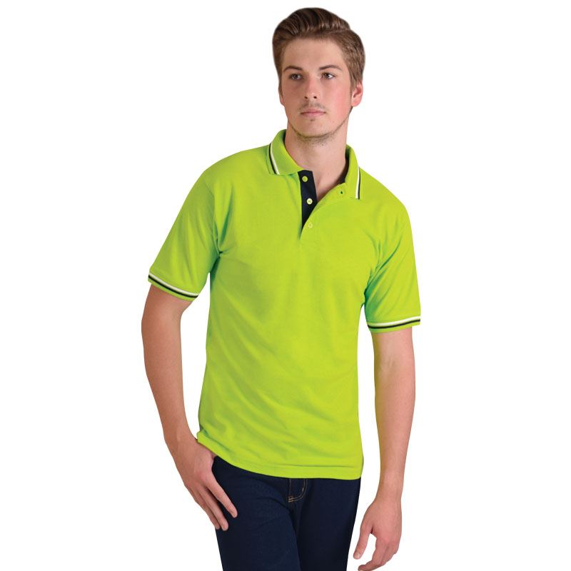 Raised Ridge Polo - Avail in: Lime/Navy/White, Navy/Lime/White,