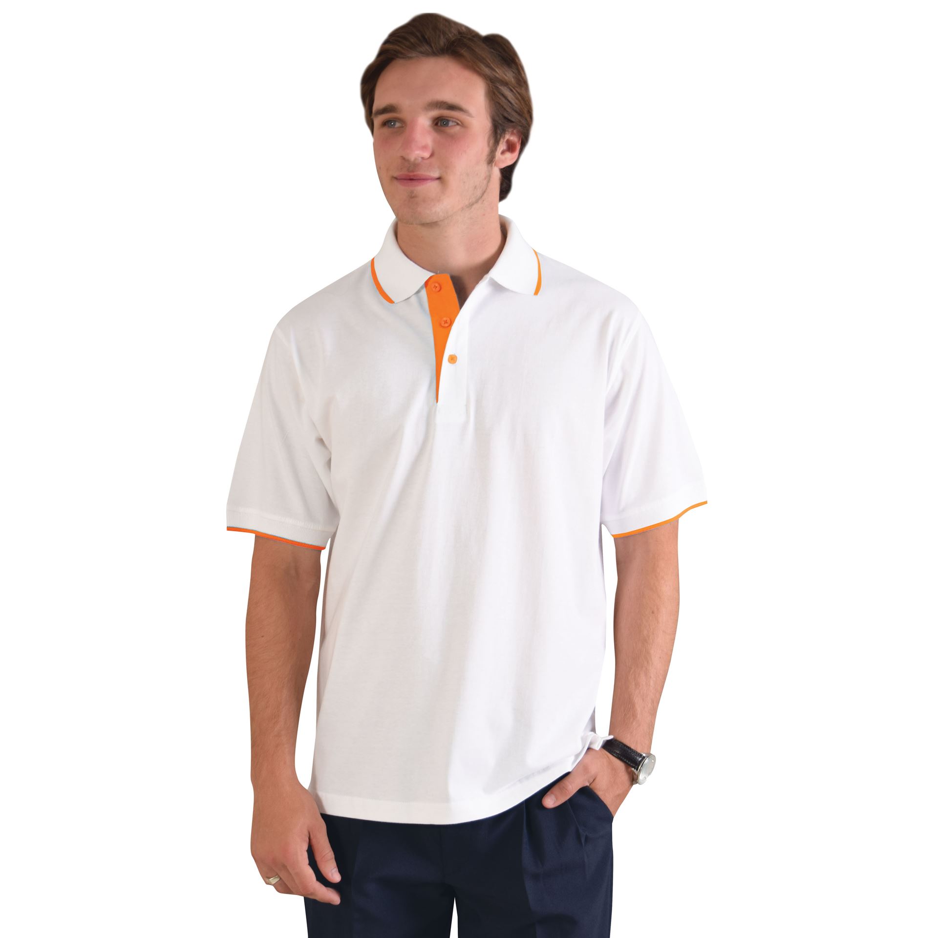 Trendy Polo - Avail in: White/Lime, White/Turquoise, White/Orang