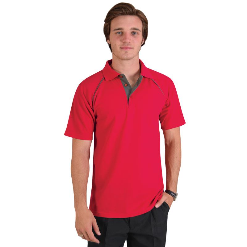 Raglan Trim Polo - Avail in: Red/Slate, Navy/Sky, Slate/Lime