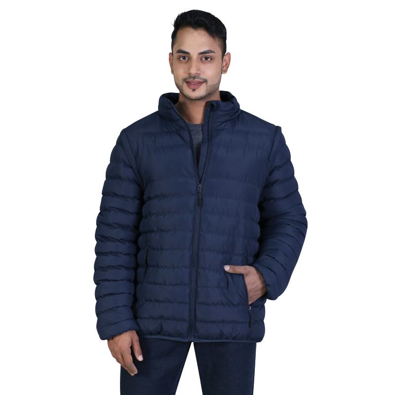 Zip Off Sleeve Puffer Jacket - Avail in: Black, Navy