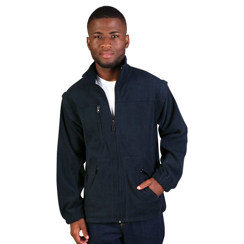 Zip Off Sleeve Polar Fleece - Avail in: Navy, Black, Stone, Maro