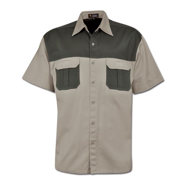 Mens Heavy Duty Two-tone Bush Shirt - Avail in: Stone/Olive