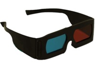 3D Glasses With Rectangular Black Plastic Frame