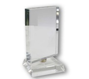 Crystal Award - Rotating Vertical Rectangle On Base - 160 X 90 X Crystal Award - Rotating Vertical Rectangle On Base - 160 X 90 X