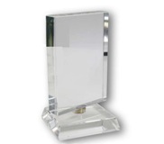 Crystal Award - Rotating Vertical Rectangle On Base - 160 X 90 X