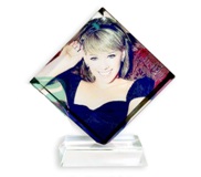Crystal - Double-Sided (Thick) Diamond Shape (95 X 95mm) With St Crystal - Double-Sided (Thick) Diamond Shape (95 X 95mm) With St