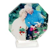 Crystal - Octahedron (8 Sides) With Stand - (145 X 145mm) Crystal - Octahedron (8 Sides) With Stand - (145 X 145mm)