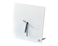 Square Glass Clock - 20 X 20Cm With Stand  - Can be custom brand