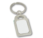 Metal Keyring With Sublimateable Rectangular Shaped Area