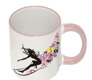 Coated Mug - 2 Tone - Color Handle & Rim - Available In Pink Or