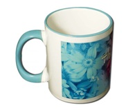 Premium Quality Mug - 2 Tone - Sky Blue Handle & Rim