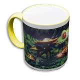 Coated Mug - 2 Tone - 11Oz - Yellow Handle + Rim