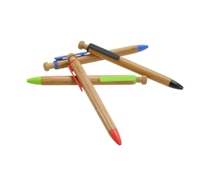 Button Bamboo Ball Pen