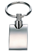 Nickel key ring- rectangular