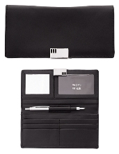 Ladies leather wallet with mirror & pen Ladies leather wallet with mirror & pen