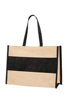 Jute Shopping Bag With Black Strip