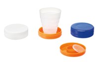 Folding Cup With Pill Compartment (White)