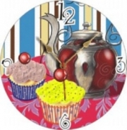 Humour Wall Clock Cupcake/Teapot - Min Order: 2 Units