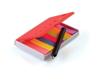 Sticky Note Holder with Mini Pen-Red