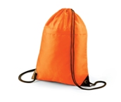 Drawstring Backpack With Zip- Orange