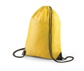 Drawstring Backpack With Zip- Yellow