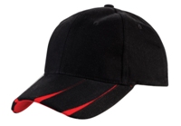 6 Panel Heavy Brushed V-Slit-Black/Red