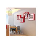 Shelf Set - Wooden Love White & Red