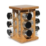 Spice Rack - 2 Tier Black 16 pc