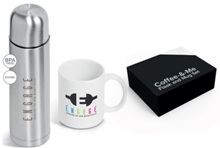 Coffee-&-Me Flask and Ceramic Mug Set