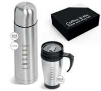 Coffee-&-Me Flask and Stainles Steel Mug Set