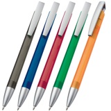 Frosted plastic ball pen with silver clip and tip