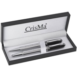 Elegant metal ball pen and roller ball pen set - supplied in a g