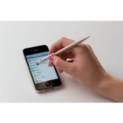 Slim design metal ball pen with touch pad for smart phones and t