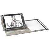 Microfibre folder with tablet holder and loop closure - features