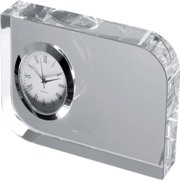 Glass block with small clock