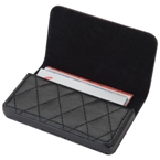 PU business card holder with a modern quilt pattern.