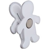 Manikin plastic memo holder with magnet.