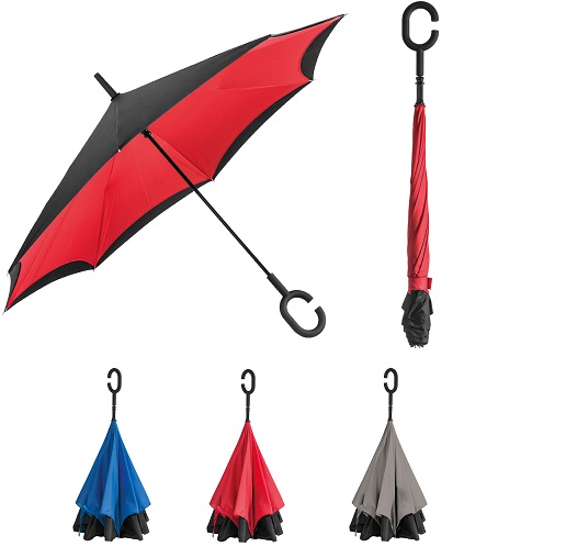 Inside-out reversable umbrella - no more wet spots on floor