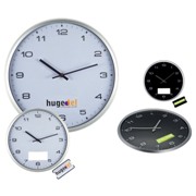 Wall clock with silver frame and click system