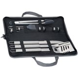 Upmarket BBQ set with spatula, fork, knife, tongs, salt & pepper