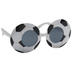 Soccer ball shaped novelty sunglasses.